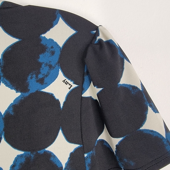 Leota Felicity Cap Sleeves Dress Midnight Full Moon Faux Wrap Aneeka Knit Small - Picture 6 of 10